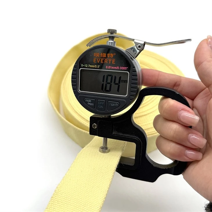Custom width fireproof tubular aramid webbing